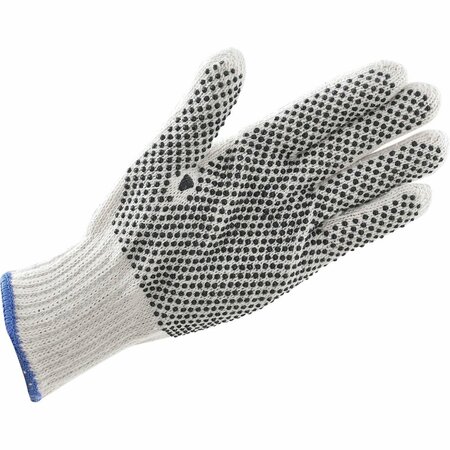 Global Industrial PVC Dot Knit Gloves, Single-Sided, Black, X-Large, 1-Dozen 708352XL